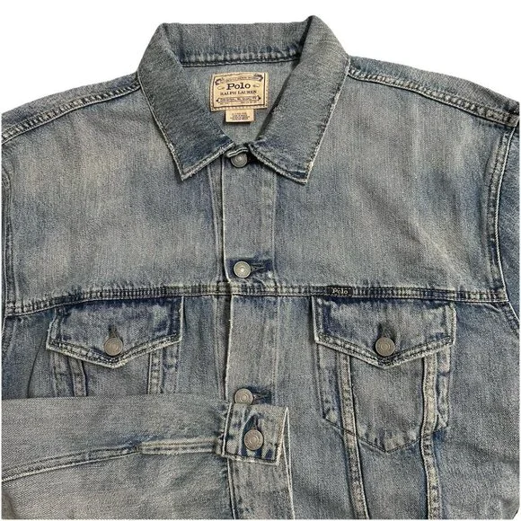 Polo Ralph Lauren Barstow Denim Trucker Jacket Mens Big Tall XLT Western NWOT - Picture 10 of 14